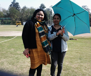 With EM director and good friend Richa Mohan during a field visit