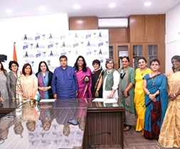 WICCI council members met Honpurable Minister of Road Transport and Highways of India, Shri Nitin Gadkari ji on the occasion of Intl Women's Day. Sujata can be seen 4th from left.